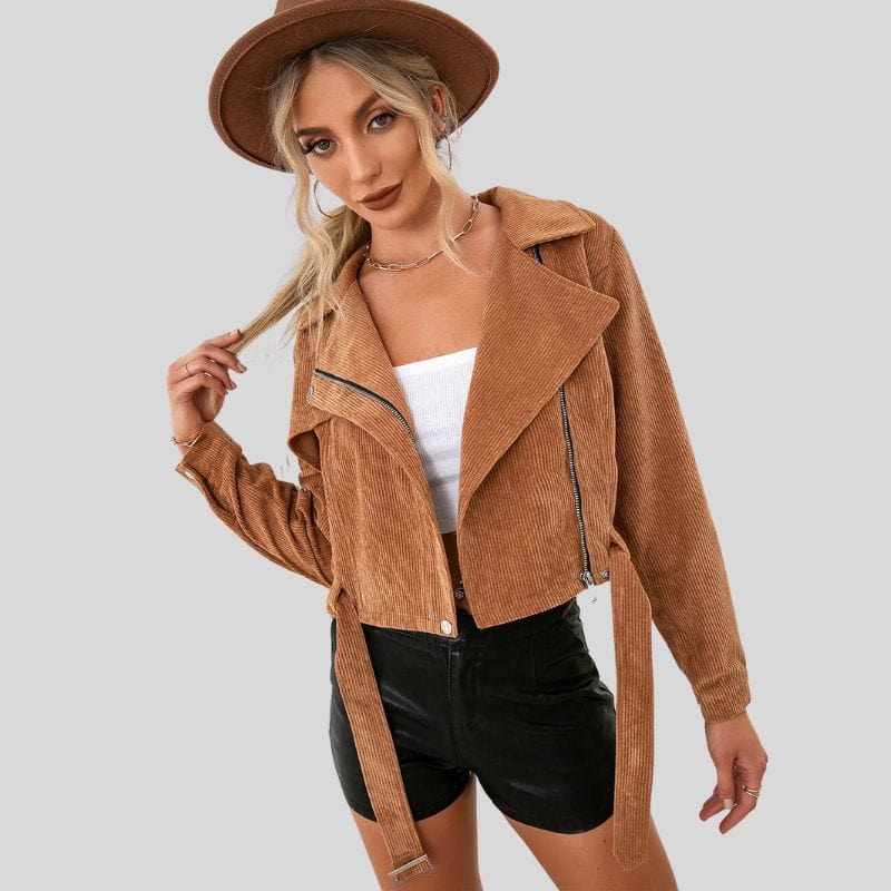 Veste Velours Femme Camel