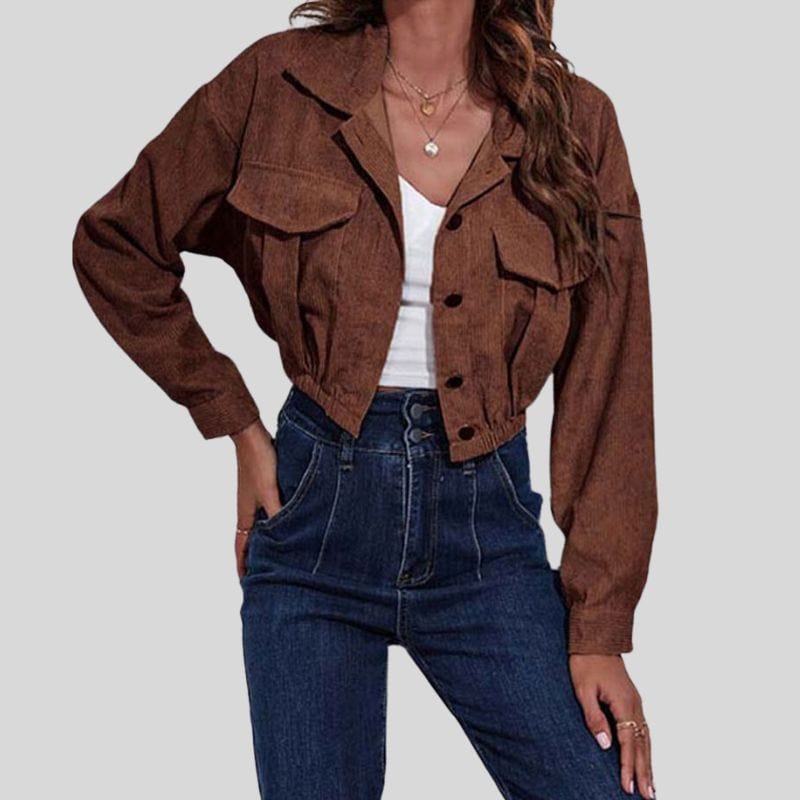 Veste Velours Femme Marron