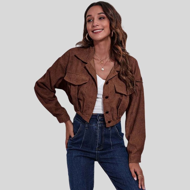 Veste Velours Femme Marron