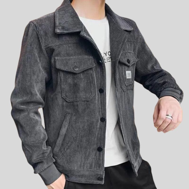 Veste Velours Gris Homme