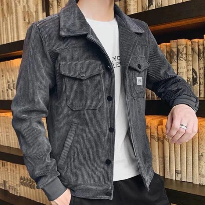Veste Velours Gris Homme