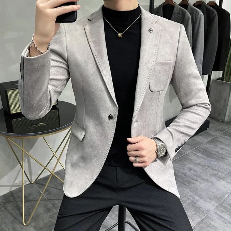 Veste Velours Grise Homme