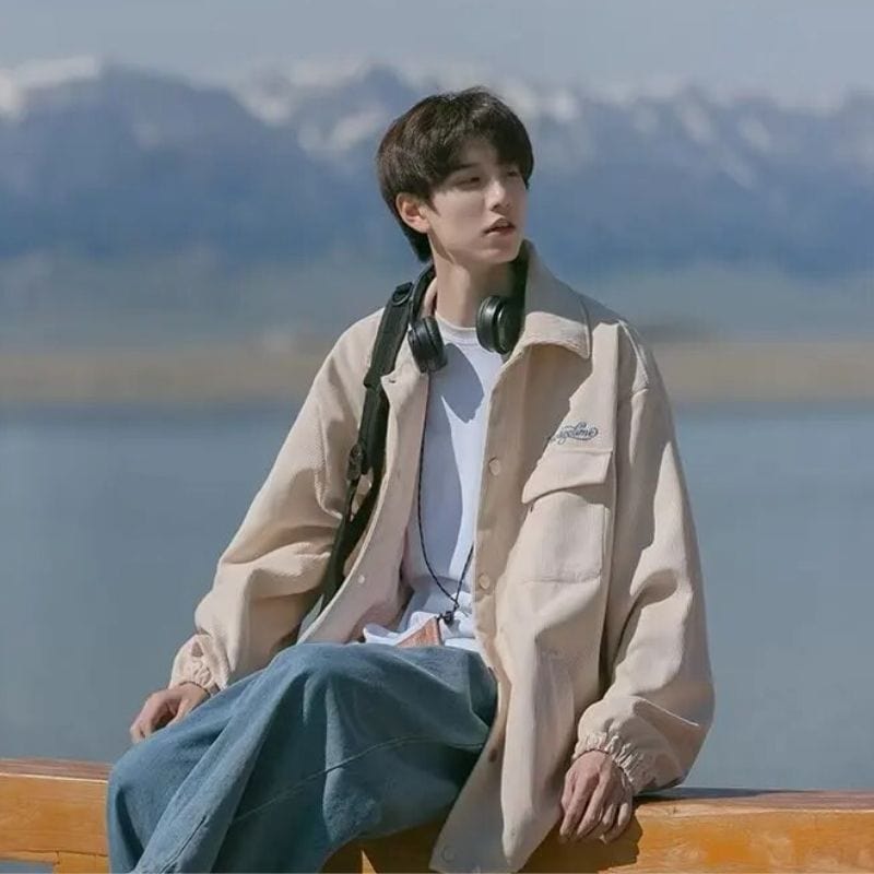 Veste Velours Homme Beige