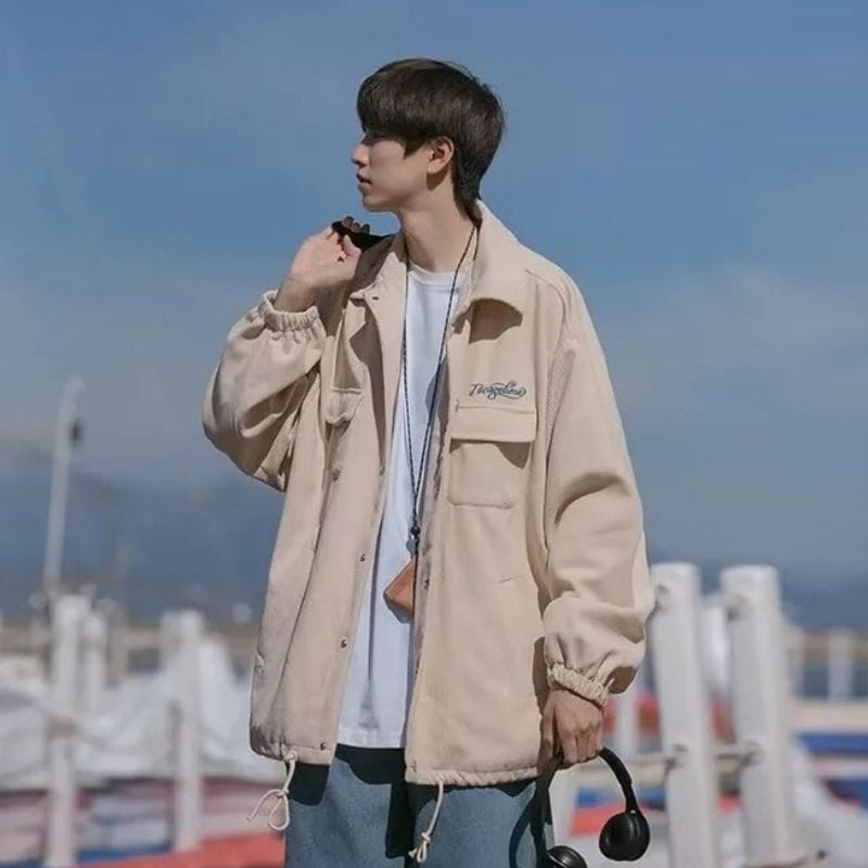 Veste Velours Homme Beige