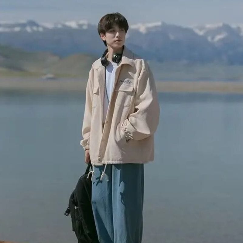 Veste Velours Homme Beige