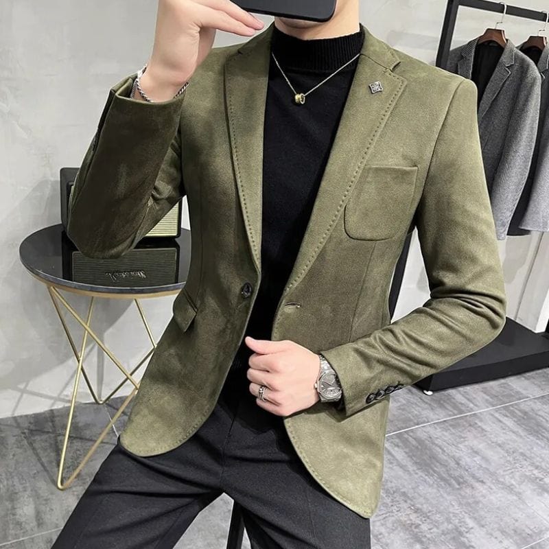 Veste Velours Homme Kaki