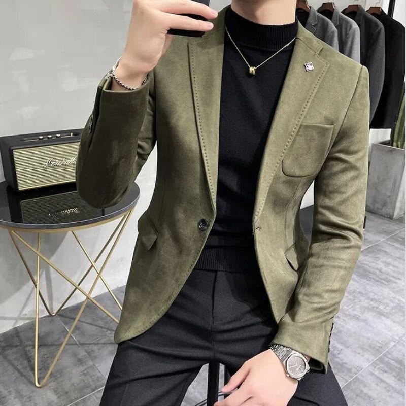 Veste Velours Homme Kaki