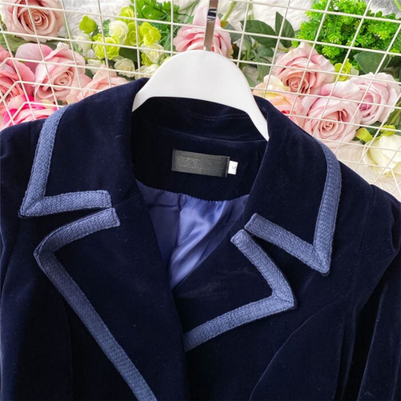 Veste Velours Marine Femme