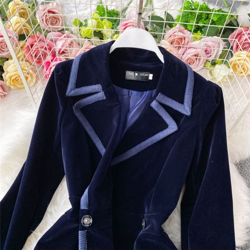 Veste Velours Marine Femme