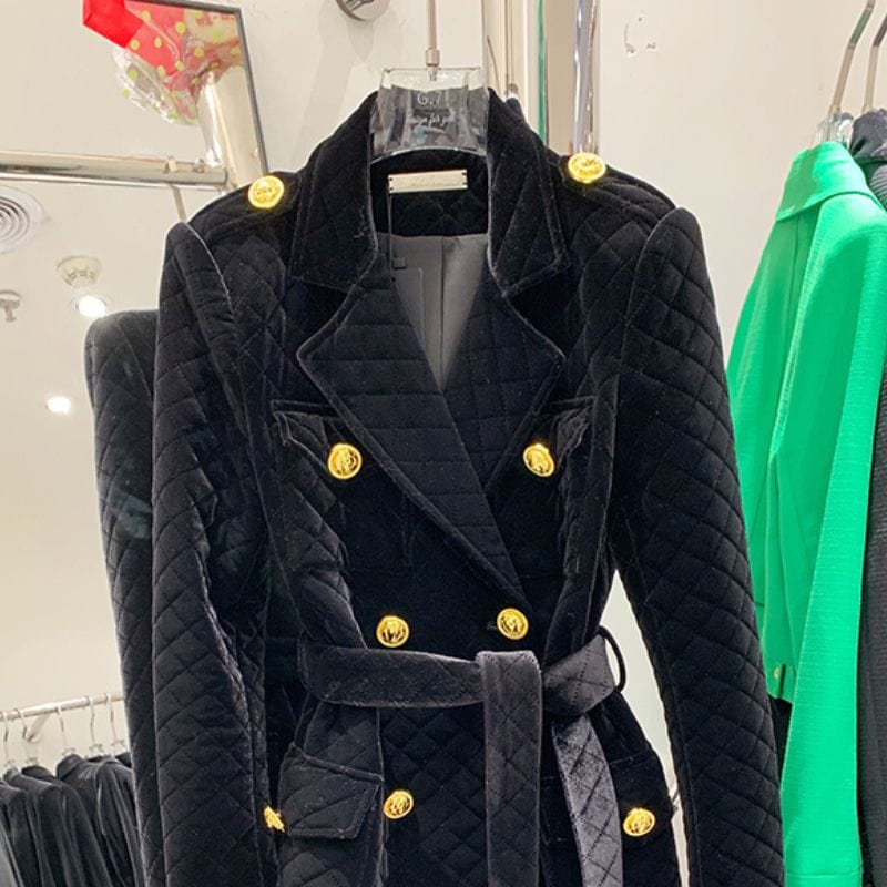 Veste Velours Matelassé Femme