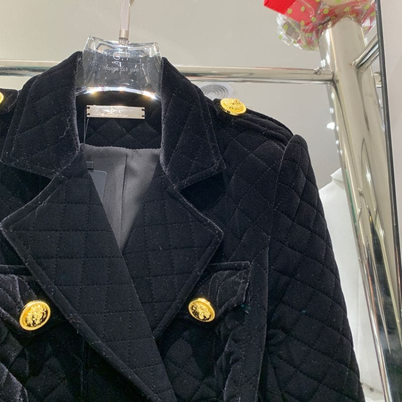 Veste Velours Matelassé Femme