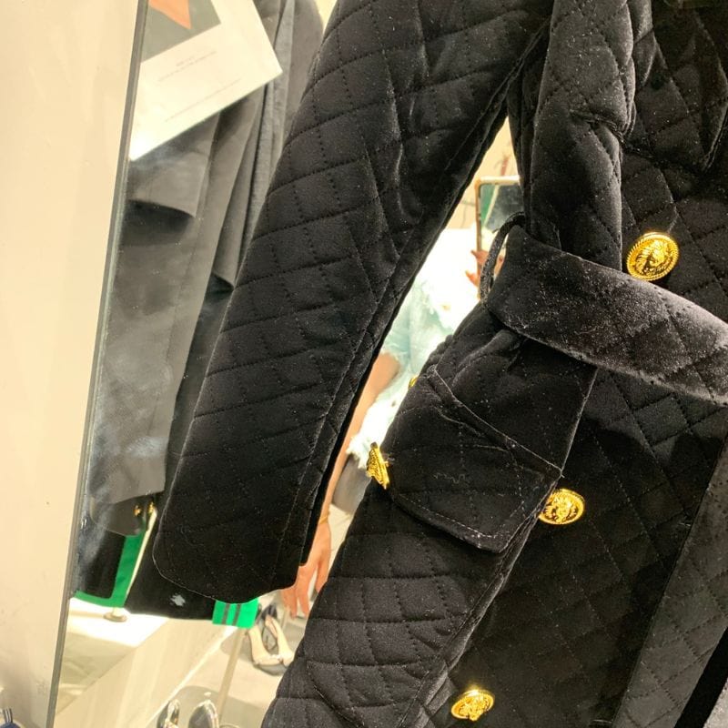 Veste Velours Matelassé Femme