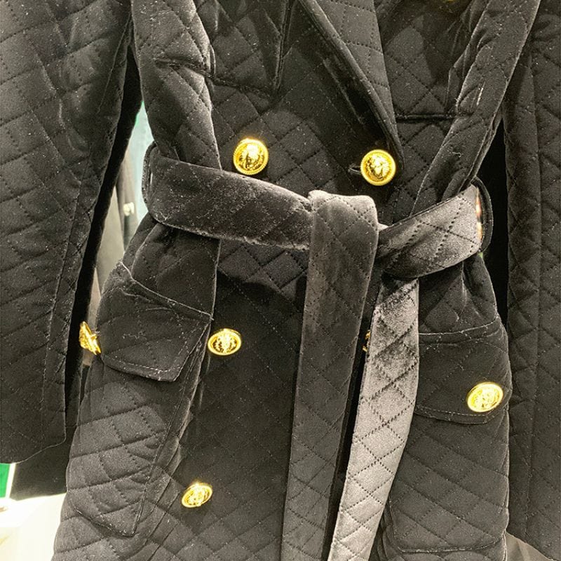 Veste Velours Matelassé Femme