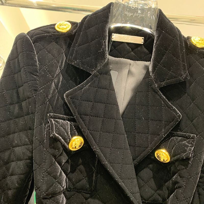 Veste Velours Matelassé Femme