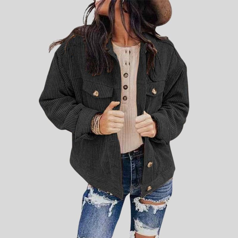 Veste Velours Noir Femme