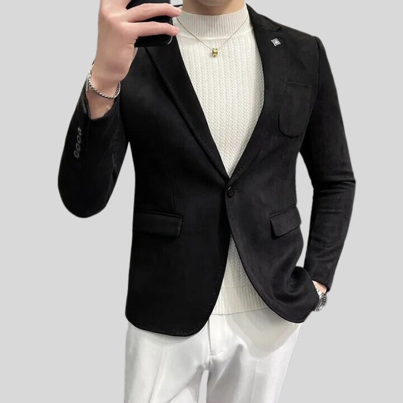 Veste Velours Noir Homme