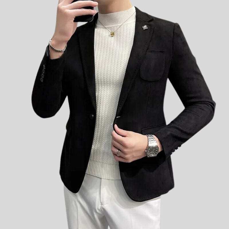 Veste Velours Noir Homme