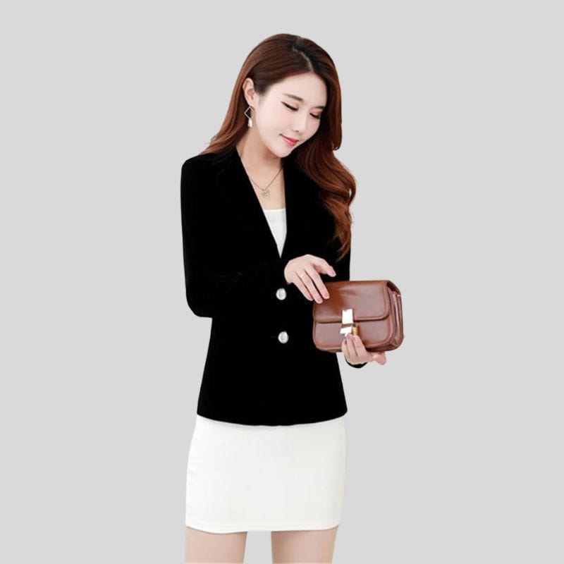 Veste Velours Noire Femme