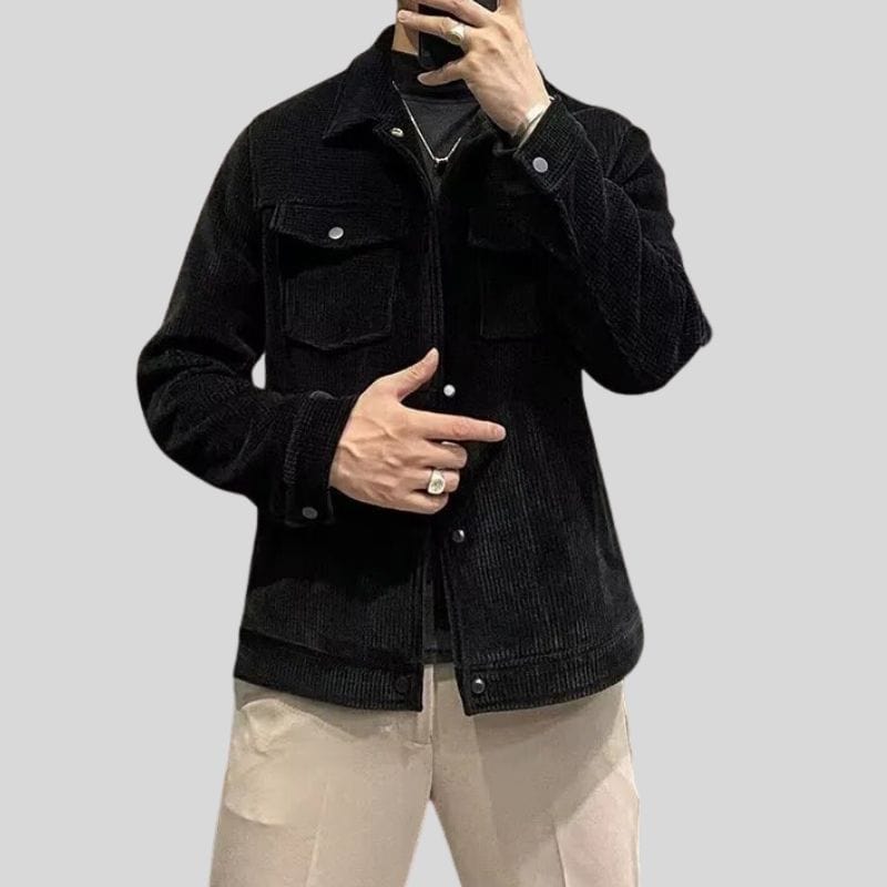 Veste Velours Noire Homme