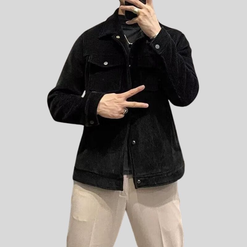 Veste Velours Noire Homme