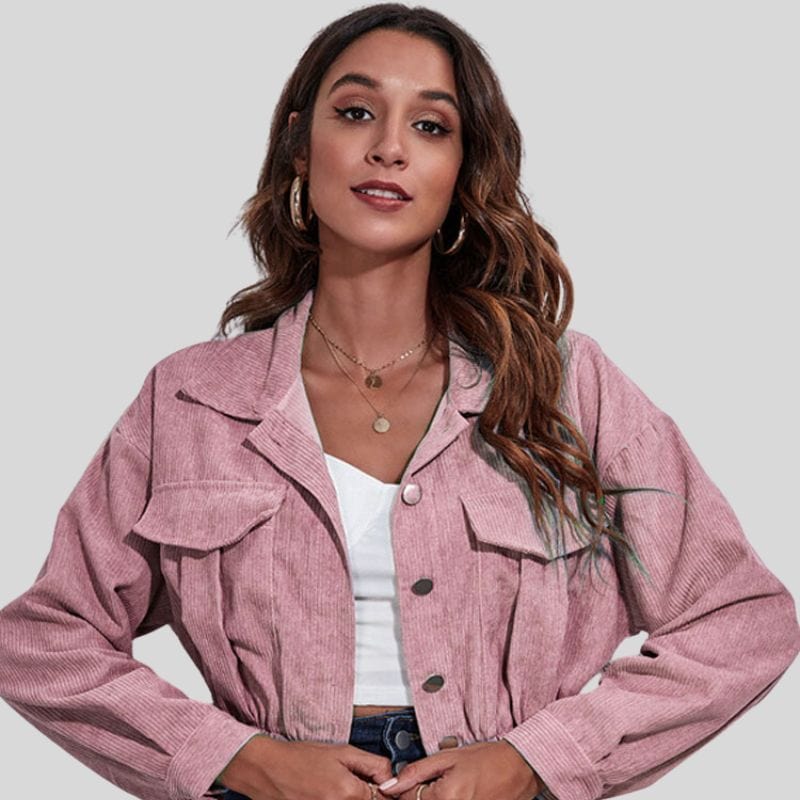 Veste Velours Rose Femme