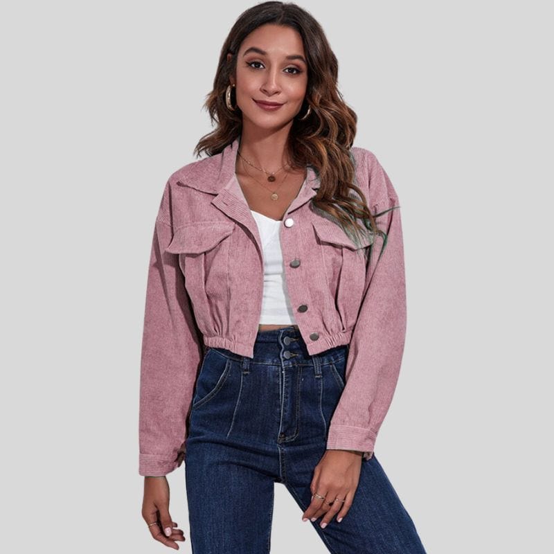 Veste Velours Rose Femme