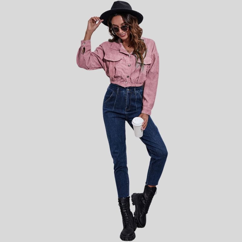 Veste Velours Rose Femme