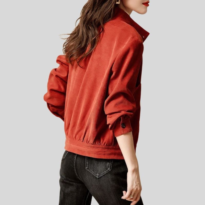 Veste Velours Rouge Femme
