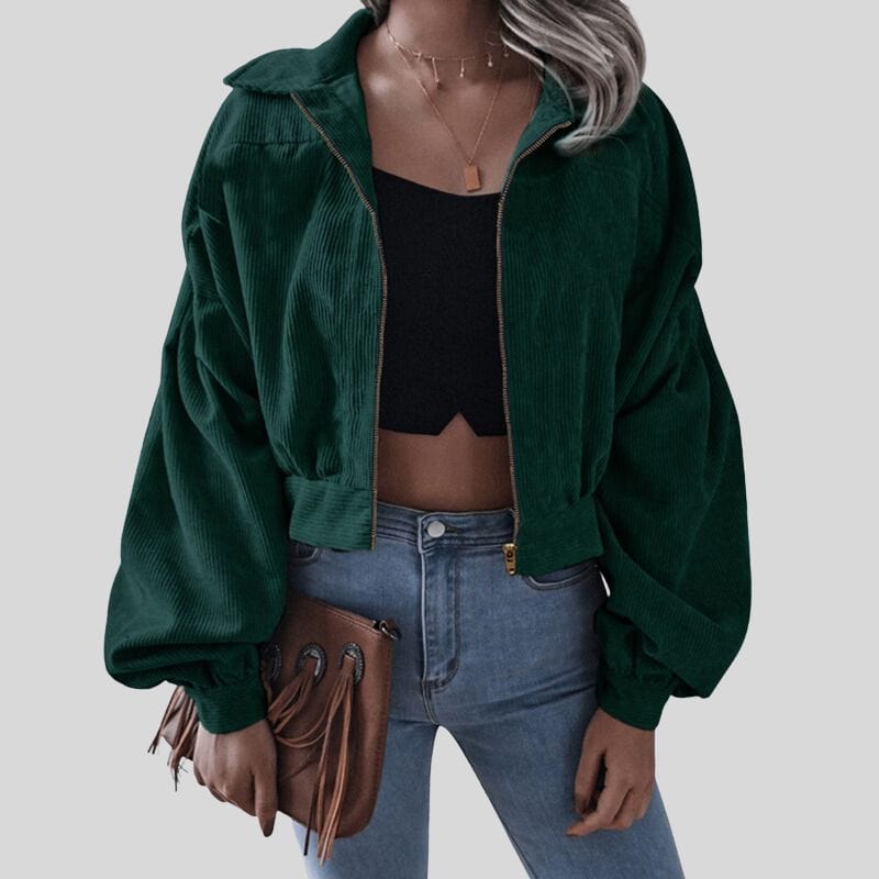 Veste Velours Vert Femme
