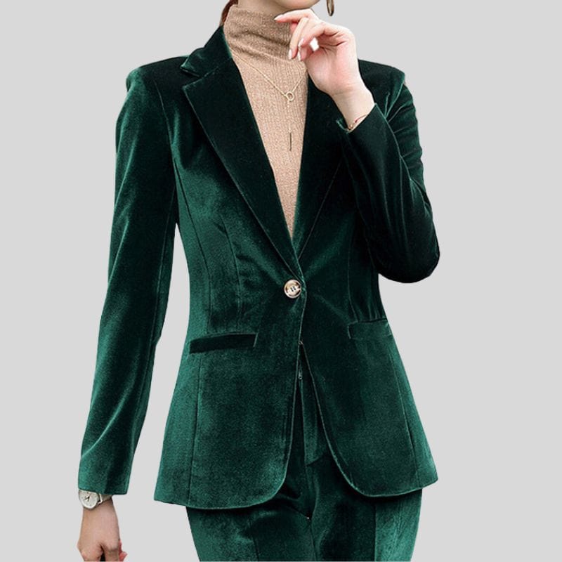 Veste Velours Verte Femme