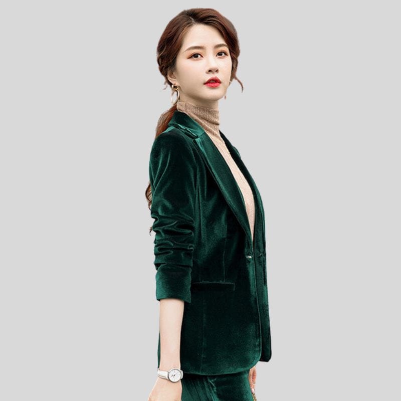 Veste Velours Verte Femme