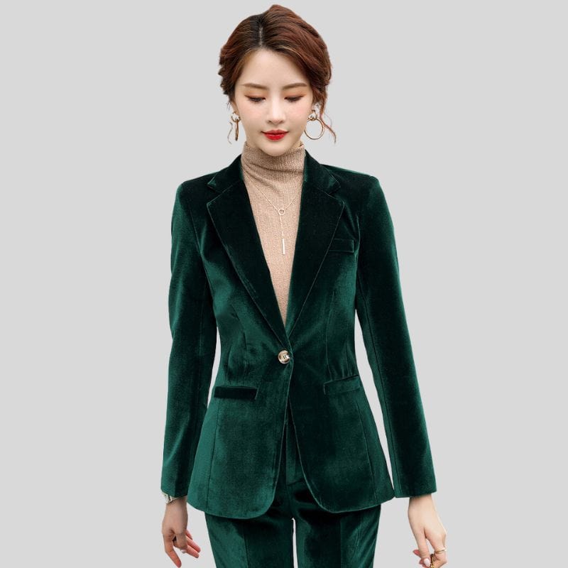 Veste Velours Verte Femme