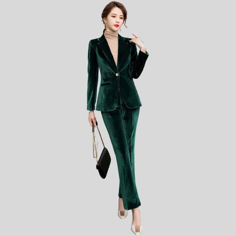 Veste Velours Verte Femme