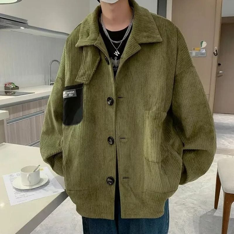 Veste Velour Verte Homme