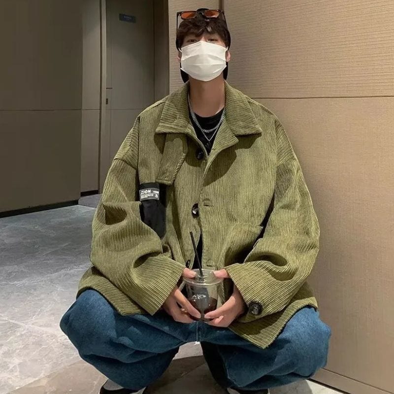 Veste Velour Verte Homme