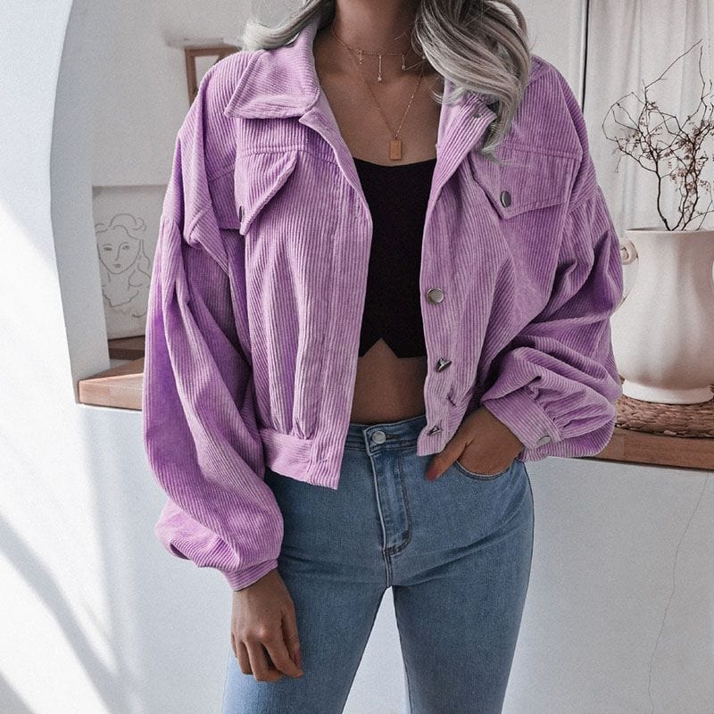Veste Velours Violette Femme