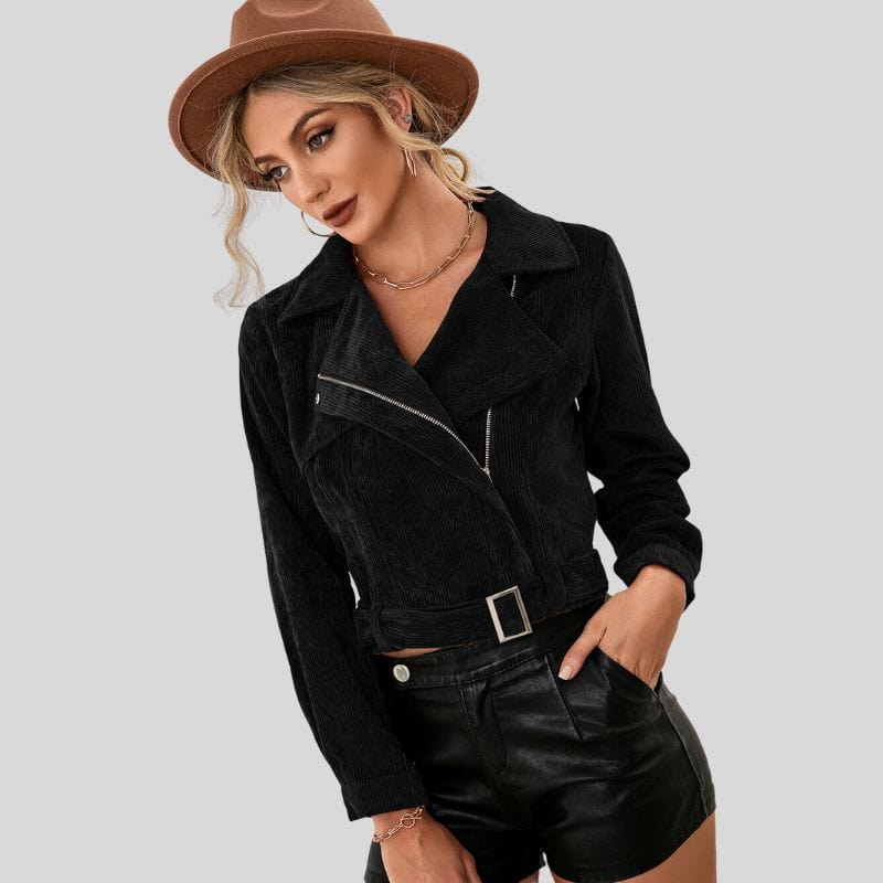 Veste en Velour Femme Noir