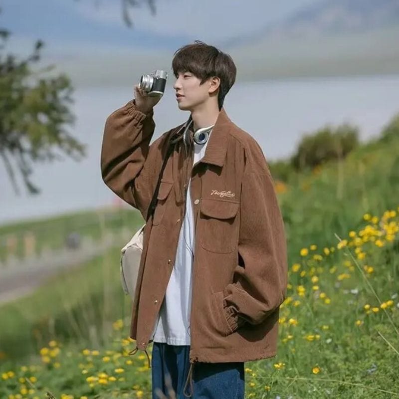 Veste en Velour Marron Homme