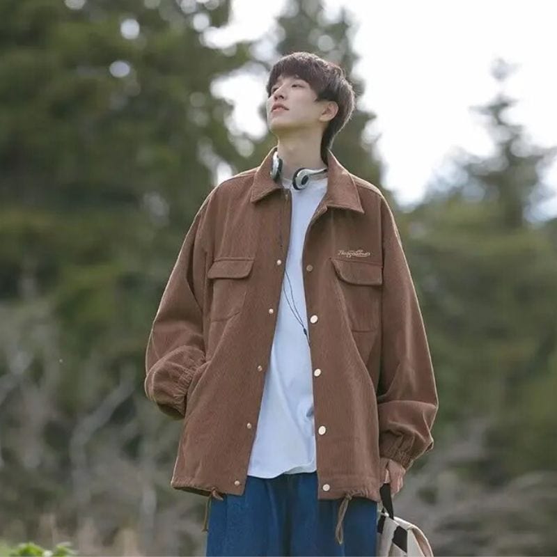 Veste en Velour Marron Homme