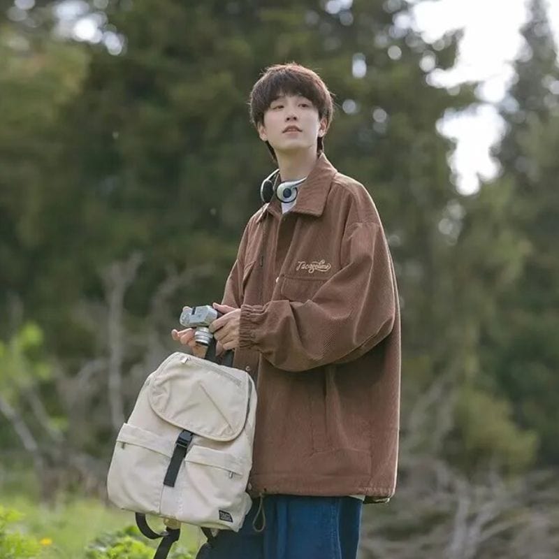 Veste en Velour Marron Homme