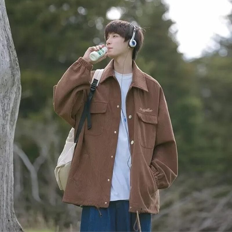 Veste en Velour Marron Homme