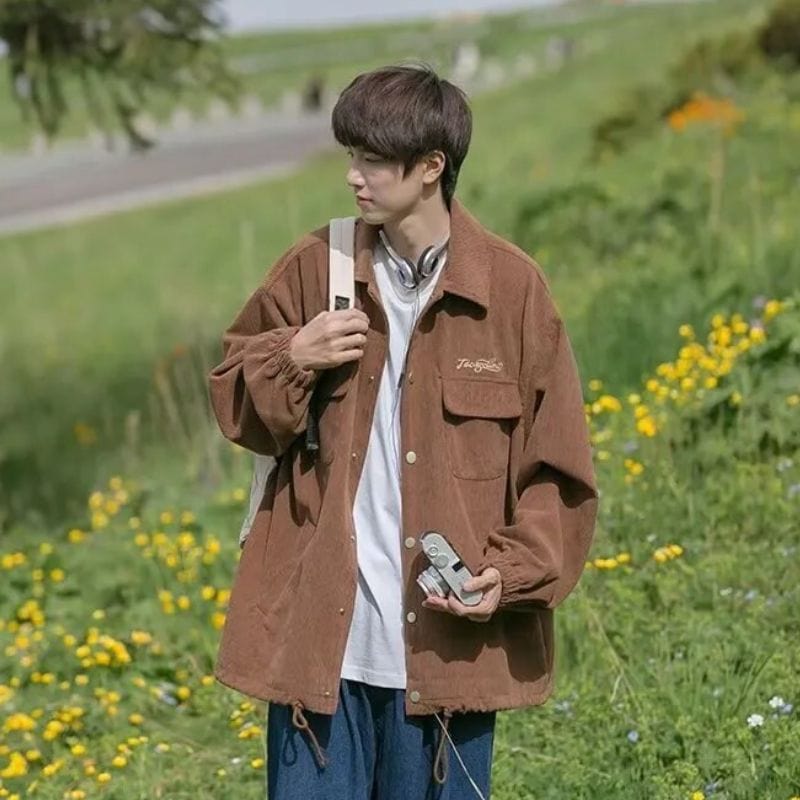 Veste en Velour Marron Homme