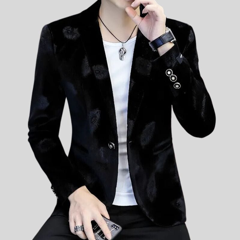 Veste en Velour Noir Homme