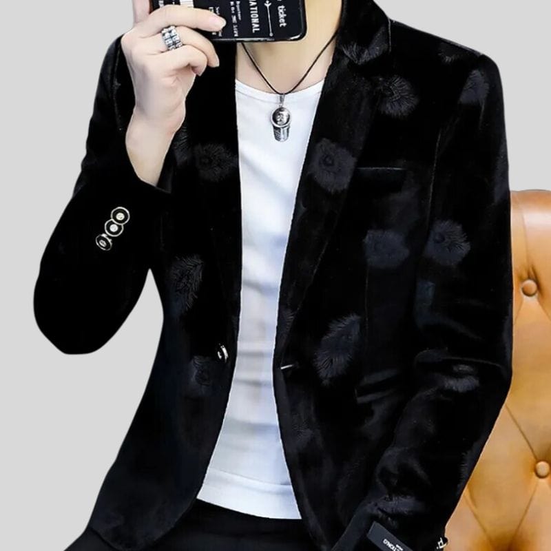 Veste en Velour Noir Homme