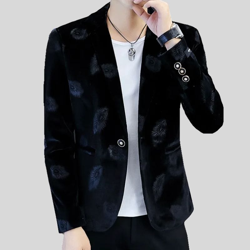 Veste en Velour Noir Homme