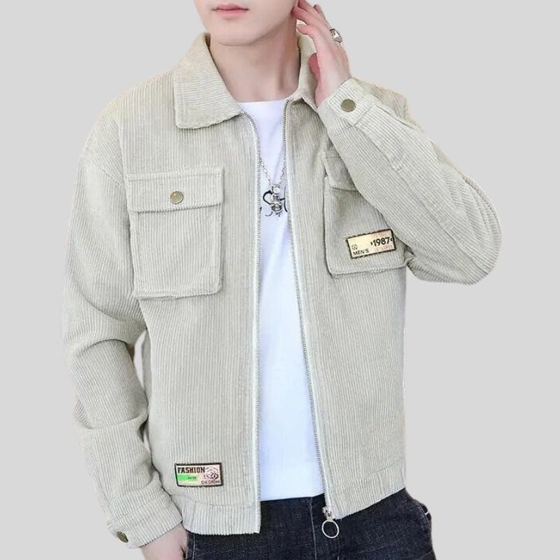 Veste en Velours Beige Homme