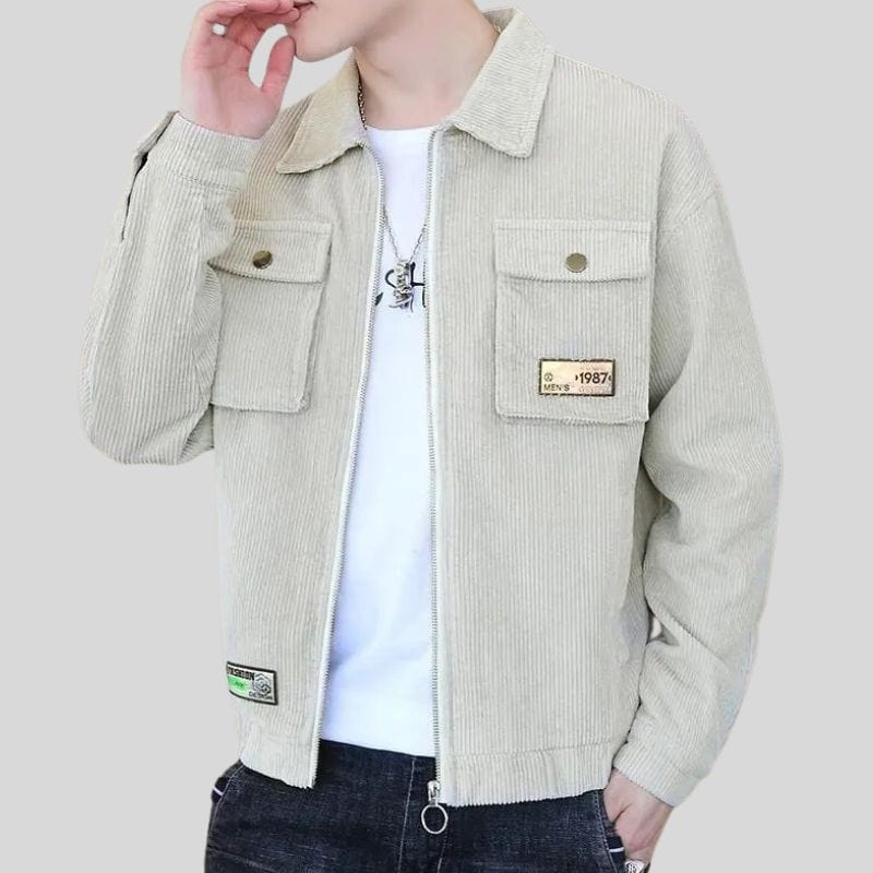 Veste en Velours Beige Homme