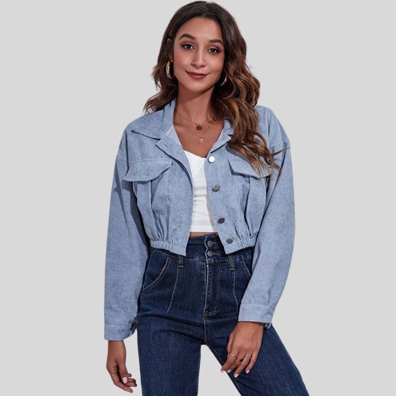 Veste en Velours Bleu Femme