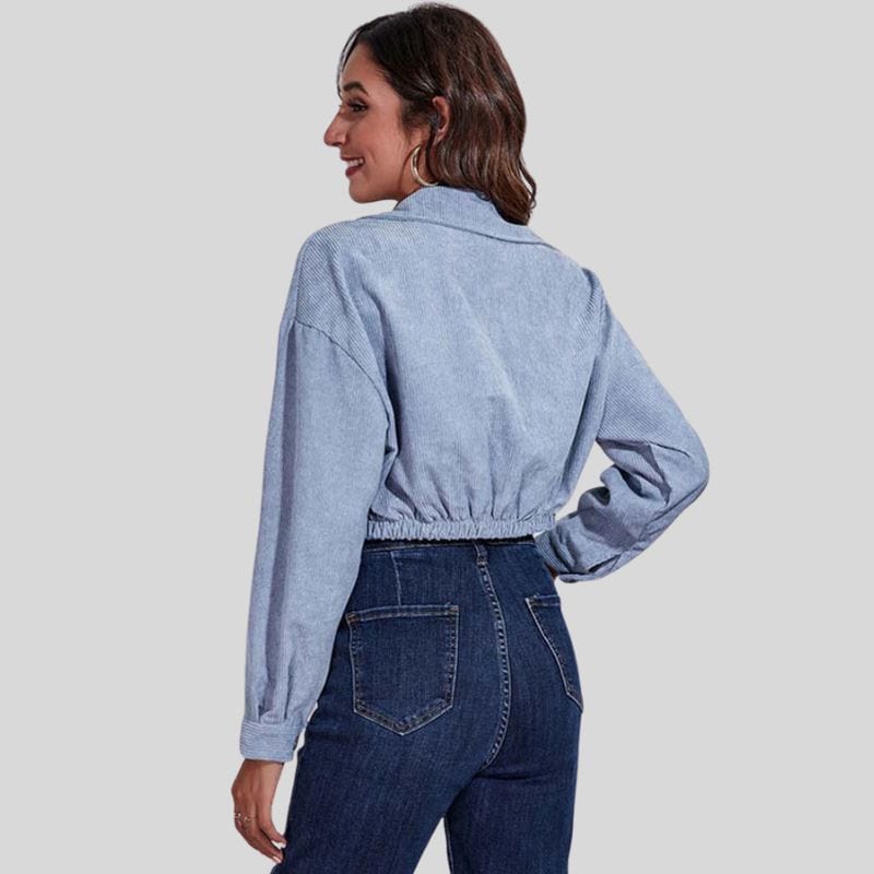 Veste en Velours Bleu Femme