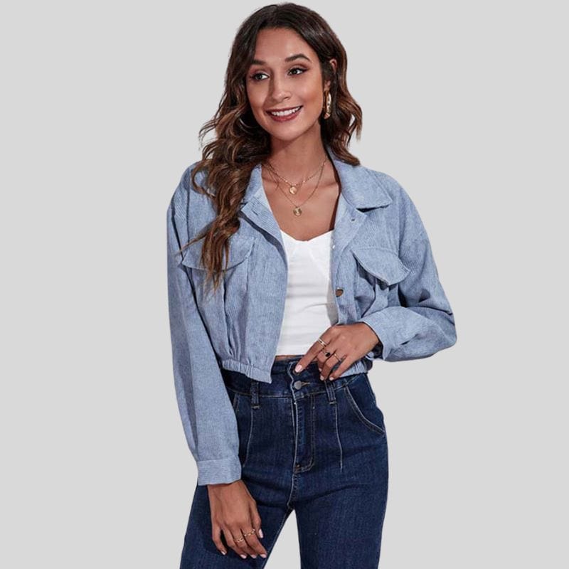 Veste en Velours Bleu Femme